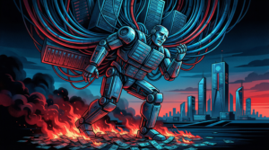 Crise OpenAI illustration colosse IA vacillant sous pressions financières