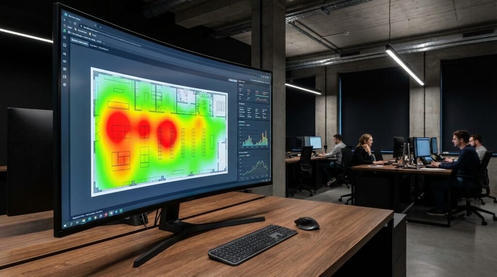 Tableau de bord heat mapping IA commerce de détail
