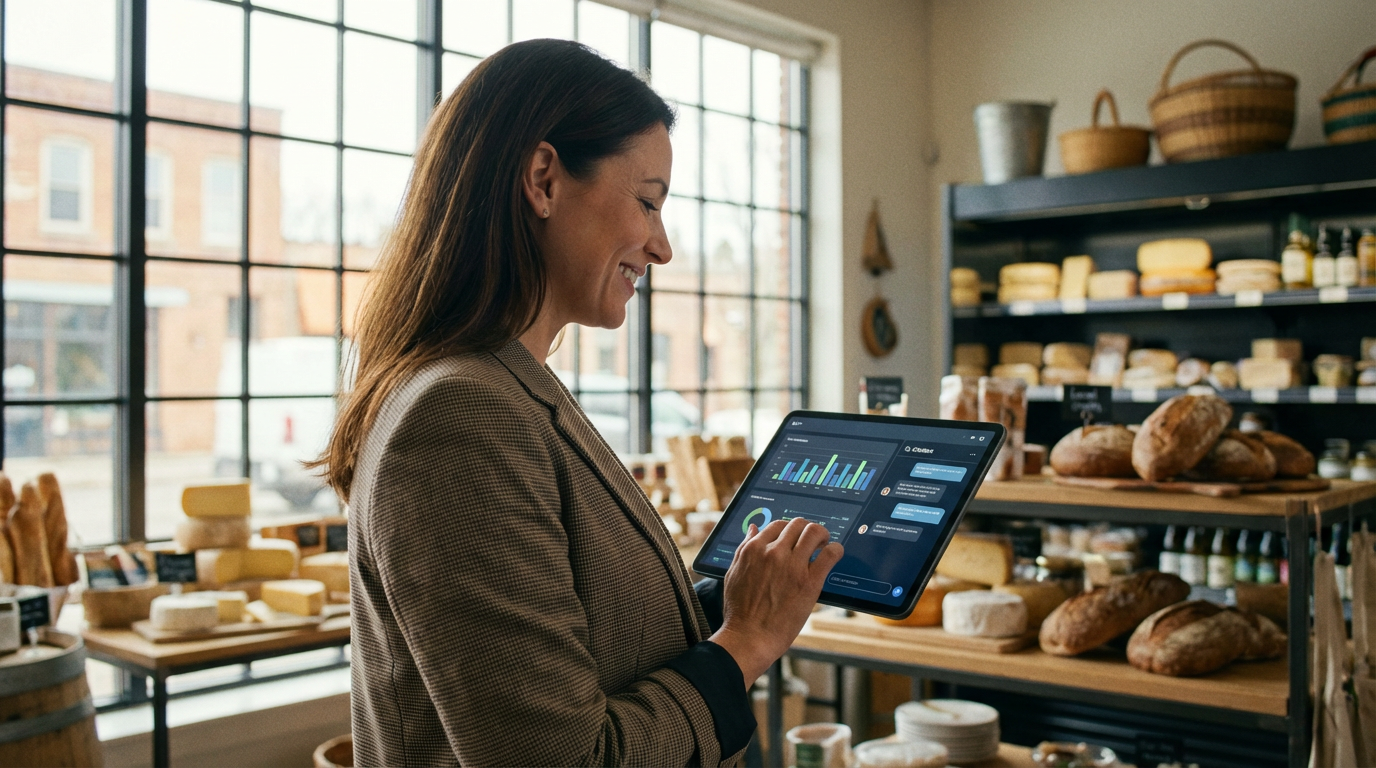 PME intelligence artificielle dirigeant commerce IA tablette